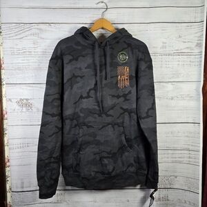 Howitzer Camo Hoodie Size M Black NWT  Tactical Graphic Pullover Streetwear